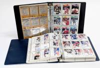 Early 1990s Sports Card Sets, Sleeved and Archived in Notebooks: Football, Hockey and 26 Larry Johnson Rookie Cards