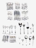 Mint, Unused Wallace Sterling Silver Place Setting for 12, Plus Serving Pieces Grand Baroque Pattern, Each Utensil Still Factory