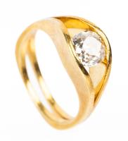 Ladies Contemporary 18K Yellow Gold Ring with a Brilliant .85 Carat Solitaire Diamond