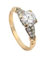 Ladies Vintage, 14K Yellow Gold Engagement Ring with a 1.0 Carat Diamond Boasting Fine Brilliance