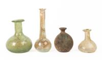 Group of Four Roman Glass Unguentaria and Jar