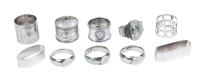10 Sterling Silver Napkin Rings Mixed Patterns Great for Casual Dining