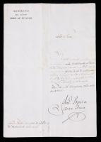 Antonio LÃ³pez de Santa Anna â Signed Government Document (1834)