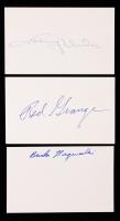 Football Greats â Unitas, Nagurski, and Grange Signed Index Cards