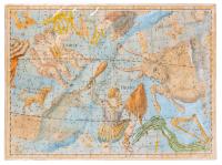 Antique Celestial Map. From Johann Elert Bode's 1801 Uranographia Plate XII