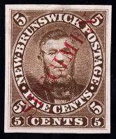 New Brunswick 1860 5Â¢ Connell Plate Proof