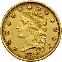 1834 $2.50 Classic Head Sharpness of About Unc