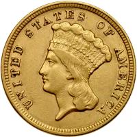 1854 $3 Gold VF30