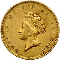 1855 $1 Gold Indian Sharpness of XF