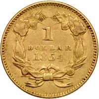 1854 $1 Gold Liberty VF35