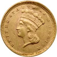 1857-C $1 Gold Indian XF