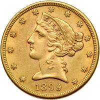 1899-S $5 Liberty AU55