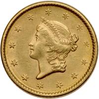 1853 Gold Dollar AU58