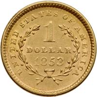 1853 Gold Dollar AU58 - 2