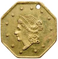 1860 Dollar Octagonal. Liberty. Breen and Gillio-1102. Rarity 4