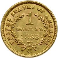 1853-C $1 Gold Liberty MS60 plus - 2