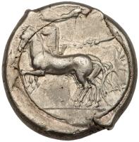 Sicily, Syracuse. Second Democracy 466-405 BC. Silver Tetradrachm (17.1g) VF - 2