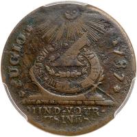 1787 Fugio Cent. Pointed rays, 4 cinquefoils, "UNITED STATES"