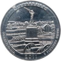 2011 5 oz Silver Quarter Gettysburg NGC MS69 DPL - 2