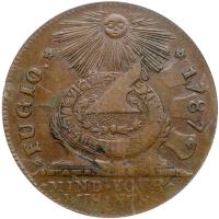 1787 Fugio Cent. Pointed rays, 4 cinquefoils, "STATES UNITED"