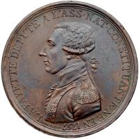 France. Bronze Medal, 1791 XF