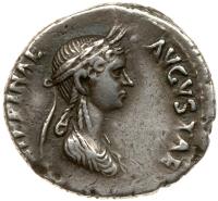 Agrippina Junior, wife of Claudius, AD 49. Silver Denarius (3.48g) Sharpness of - 2