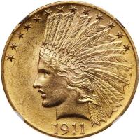 1911 $10 Indian NGC MS63