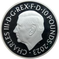 Great Britain. 2023 5 ozt Silver 10 Pounds. Charles III - 2