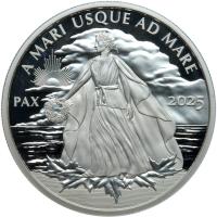 Canada. 2025 5 ozt. Silver 99.99 Pure. $50.00 Peace Dollar. Charles III