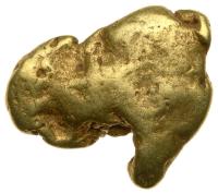 GOLD NUGGET. 3.07 grams, 13.5 mm. 22+ karat pure - 2