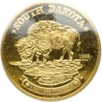 1988. 1 ozt .999 Fine Gold Medal Brilliant Proof - 2