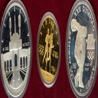 1983-1984 3-piece Los Angeles Olympic Proof Set