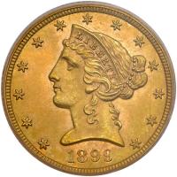 1899-S $5 Liberty PCGS MS62