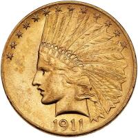 1911 $10 Indian PCGS AU55