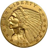 1915 $2.50 Indian Sharpness of XF - 2