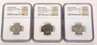 Trio of High Grade Certified Roman Silver Double Denariius