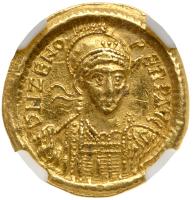 Zeno, 474-491 AD. Second Sole Reign. Gold Solidus (4.42g), 20 mm