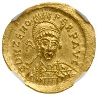 Zeno, AD 474-491. Gold Solidus (4.46g), 20mm