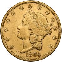 1864 $20 Liberty VF30