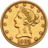 1903 $10 Liberty Sharpness of EF40