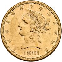1881-S $10 Liberty AU55