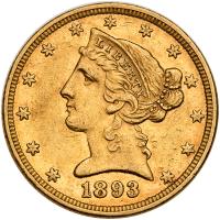 1893 and 1901 $5.00 Liberty EF40 - 2