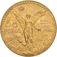 Mexico. 50 Pesos, 1947 Brilliant Unc