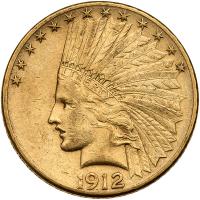 1912-S $10 Indian EF45
