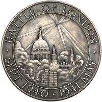 Great Britain. Battle of London Silvered Medal, 1940-44 Unc