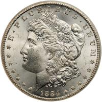 1884-CC Morgan $1 PCGS MS65