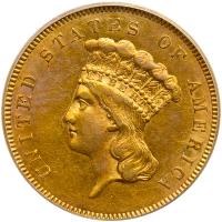 1855 $3 Gold PCGS AU55