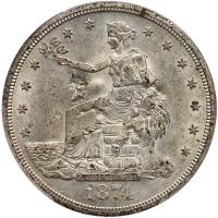 1874-S Chop Mark Trade Dollar
