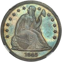 1845 Liberty Seated $1 NGC MS62