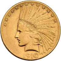 1910-S $10 Indian Sharpness of XF